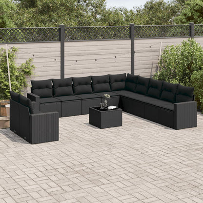Set De Sofás De Jardín 12 Pzas Y Cojines Ratán Sintético Gris