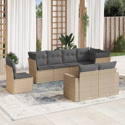 Set Muebles Jardín 9 Pzas Y Cojines Ratán Sintético