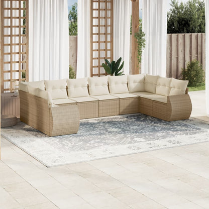 Set De Sofás De Jardín 11 Pzas Y Cojines Ratán Sintético Gris
