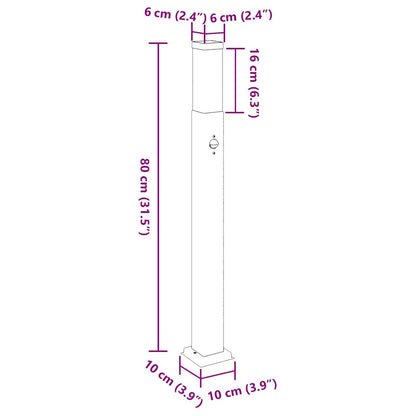 Baliza Luminosa Con Sensor De 80 Cm, Acero Inoxidable, Ip44