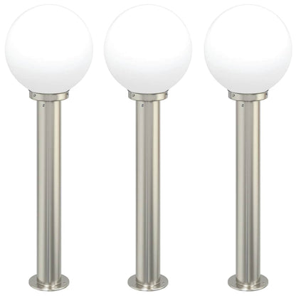 Balizas De Iluminación, 3 Unidades, 80 Cm, Acero Inoxidable, Ip44