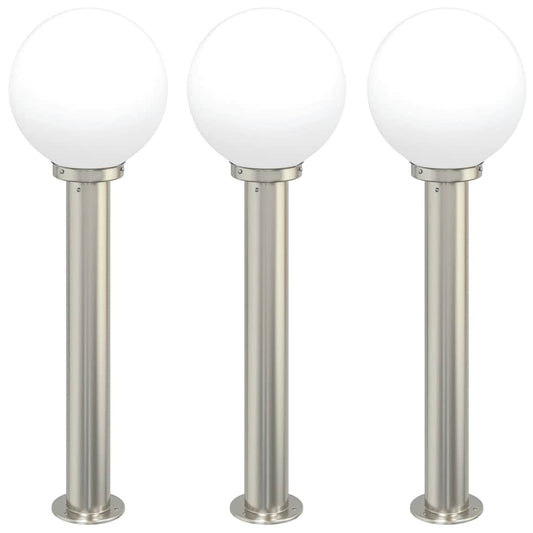 Balizas De Iluminación, 3 Unidades, 80 Cm, Acero Inoxidable, Ip44