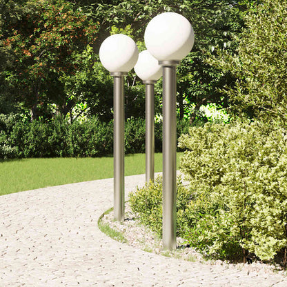Balizas De Iluminación, 3 Unidades, 120 Cm, Acero Inoxidable, Ip44