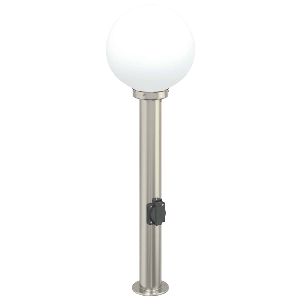 Baliza De Luz Con Toma De Corriente De 80 Cm, Acero Inoxidable, Ip44