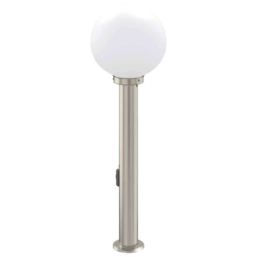 Baliza De Luz Con Toma De Corriente De 80 Cm, Acero Inoxidable, Ip44