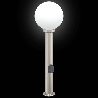 Baliza De Luz Con Toma De Corriente De 80 Cm, Acero Inoxidable, Ip44