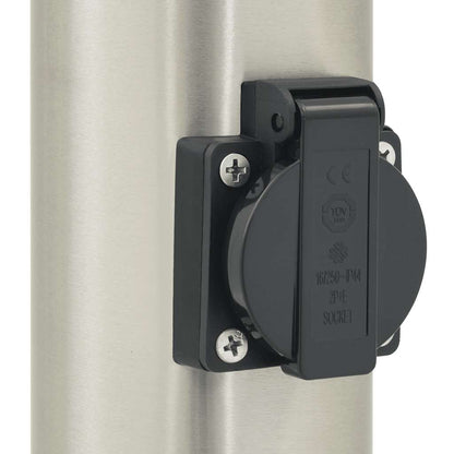 Baliza De Luz Con Toma De Corriente De 80 Cm, Acero Inoxidable, Ip44