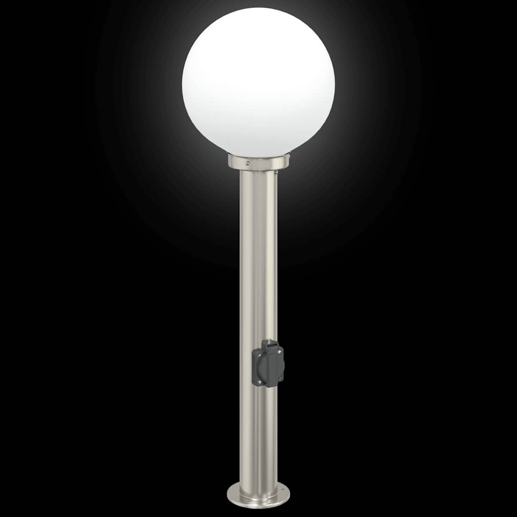 Balizas De Luz Con Toma De Corriente, 3 Unidades, 80 Cm, Acero Inoxidable, Ip44