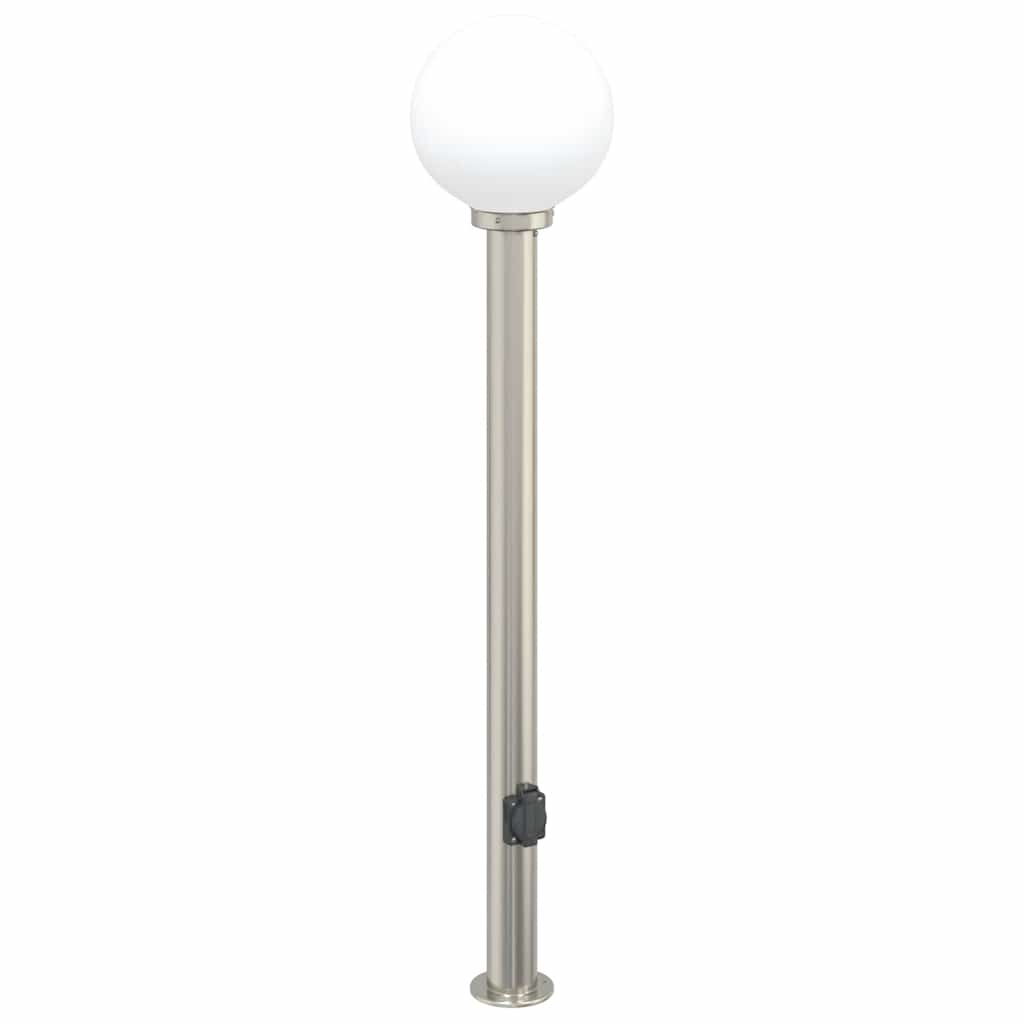 Baliza De Luz Con Toma De Corriente, 120 Cm, Acero Inoxidable, Ip44