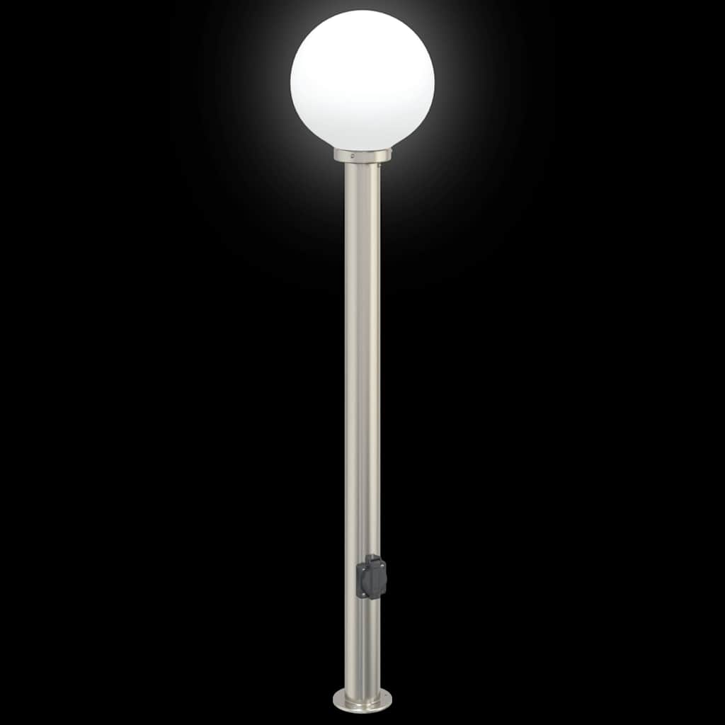 Baliza De Luz Con Toma De Corriente, 120 Cm, Acero Inoxidable, Ip44