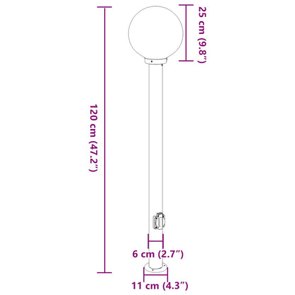 Baliza De Luz Con Toma De Corriente, 120 Cm, Acero Inoxidable, Ip44