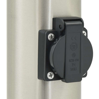Balizas De Luz Con Toma De Corriente, 3 Unidades, 120 Cm, Acero Inoxidable, Ip44