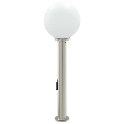 Baliza Luminosa Con Sensor Y Toma De Corriente, 80 Cm, Acero Inoxidable, Ip44