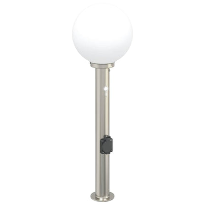 Balizas De Luz Con Sensor Y Tomacorriente, 3 Unidades, 80 Cm, Acero Inoxidable, Ip44