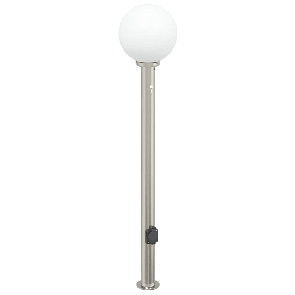 Baliza Luminosa Con Sensor Y Toma De Corriente, 120 Cm, Acero Inoxidable, Ip44