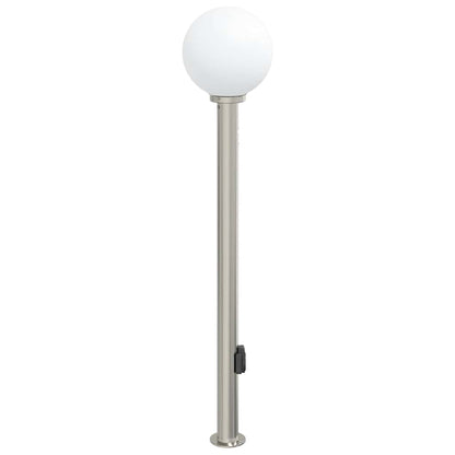Baliza Luminosa Con Sensor Y Toma De Corriente, 120 Cm, Acero Inoxidable, Ip44