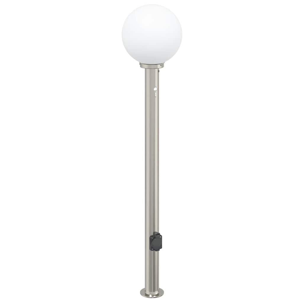 Balizas De Luz Con Sensor Y Tomacorriente, 3 Unidades, 120 Cm, Acero Inoxidable, Ip44