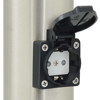 Balizas De Luz Con Sensor Y Tomacorriente, 3 Unidades, 120 Cm, Acero Inoxidable, Ip44