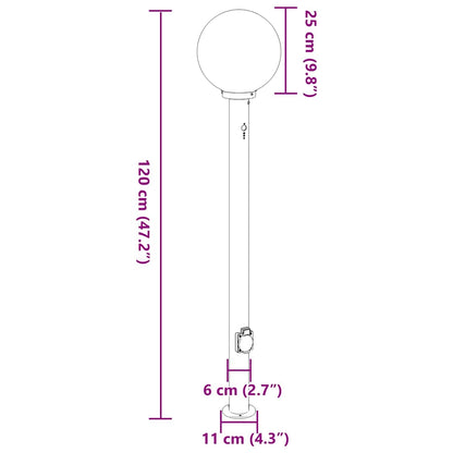 Balizas De Luz Con Sensor Y Tomacorriente, 3 Unidades, 120 Cm, Acero Inoxidable, Ip44