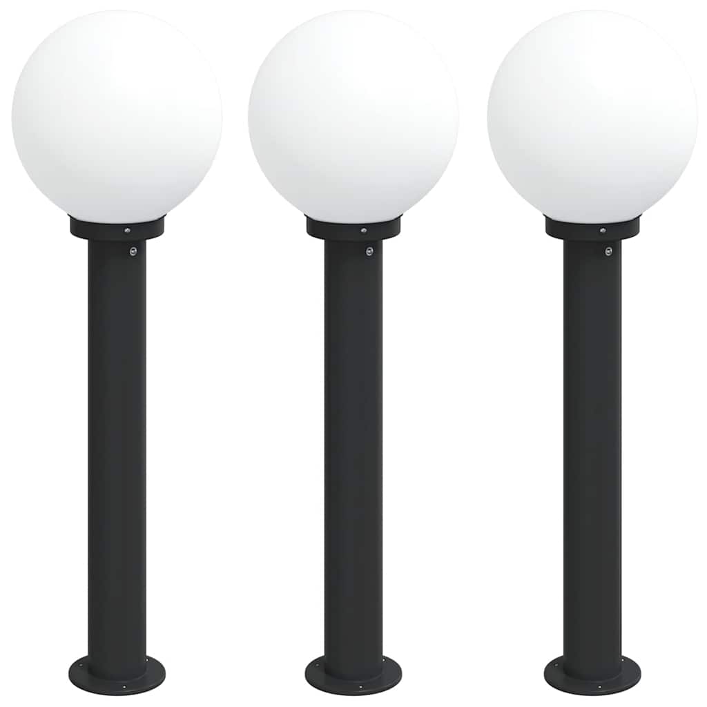 Balizas De Luz, 3 Unidades, 80 Cm, Color Negro, Ip44
