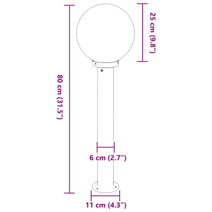 Balizas De Luz, 3 Unidades, 80 Cm, Color Negro, Ip44