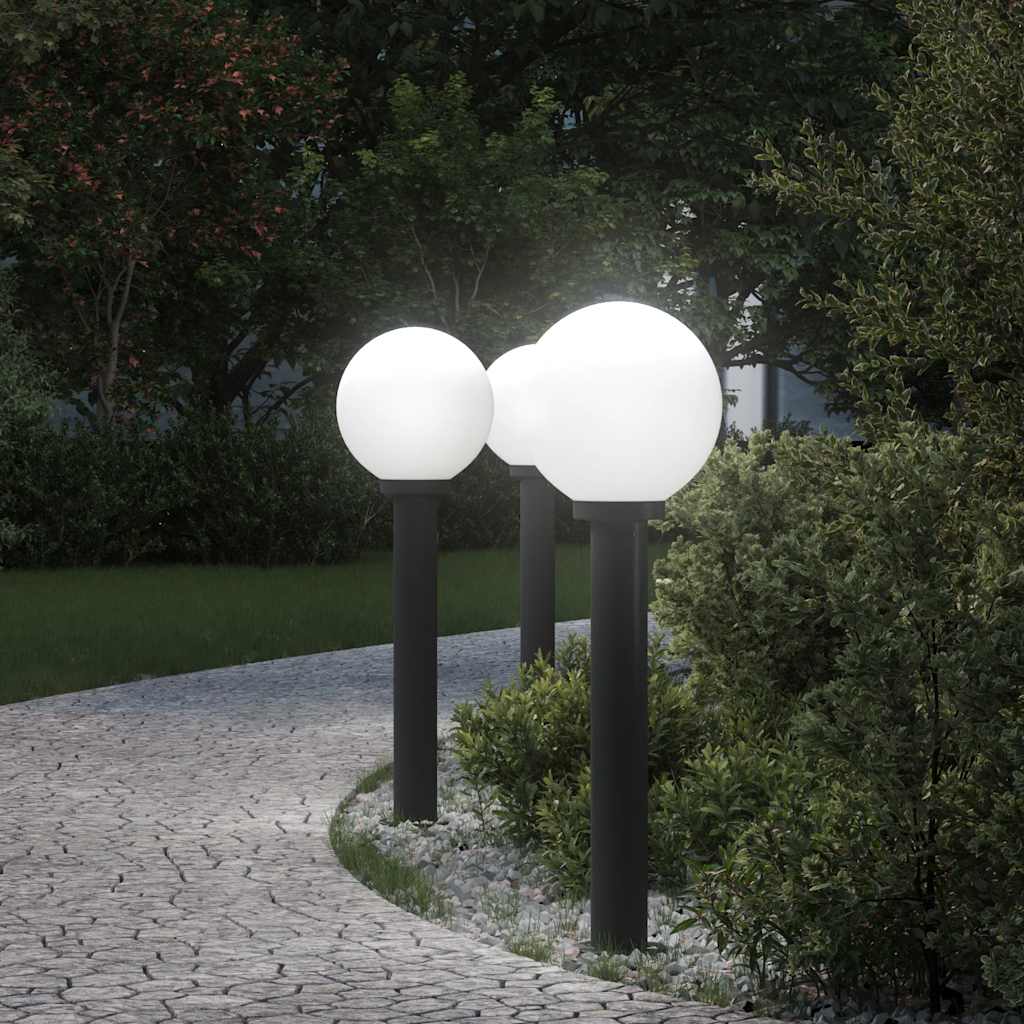 Balizas De Luz, 3 Unidades, 80 Cm, Color Negro, Ip44