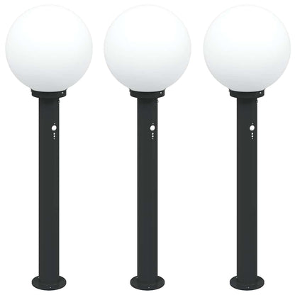 Balizas Luminosas Con Sensor, 3 Unidades, 80 Cm, Color Negro, Ip44