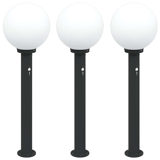 Balizas Luminosas Con Sensor, 3 Unidades, 80 Cm, Color Negro, Ip44