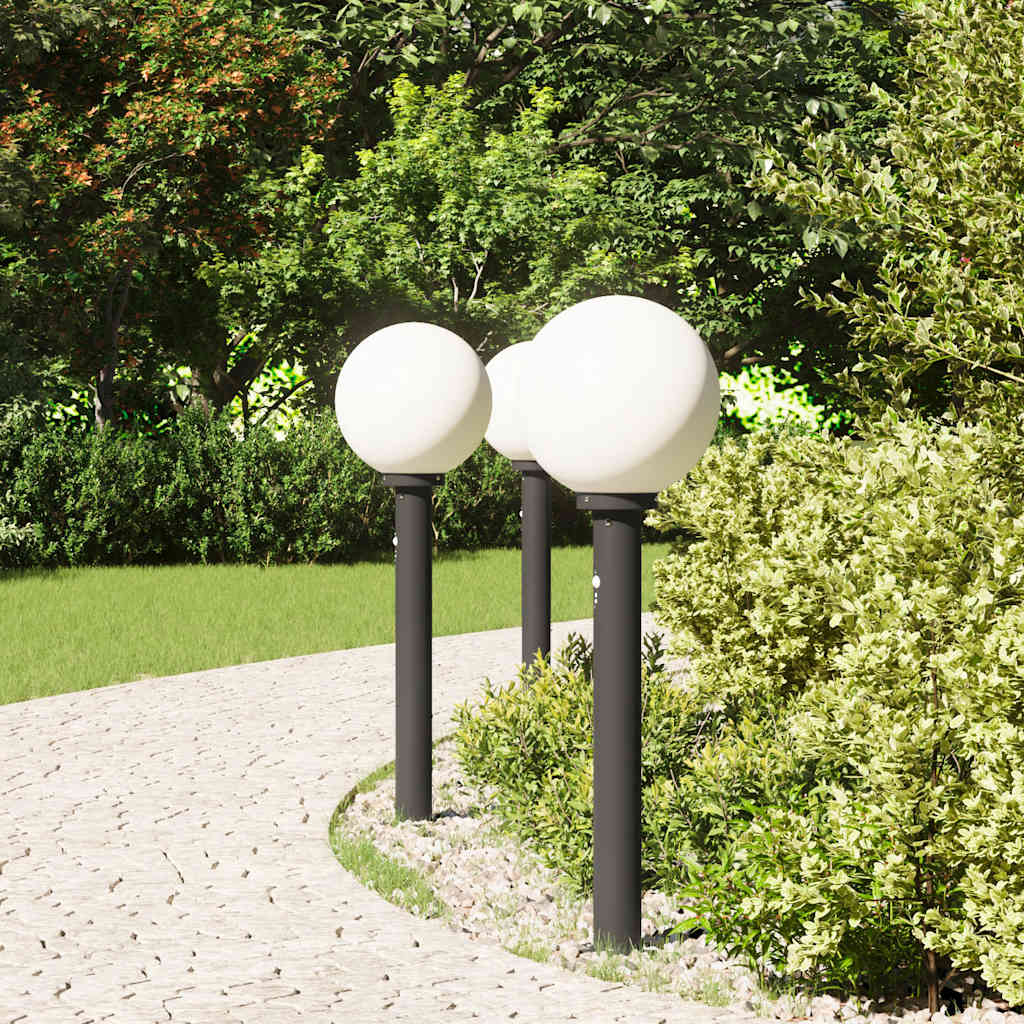 Balizas Luminosas Con Sensor, 3 Unidades, 80 Cm, Color Negro, Ip44