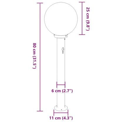 Balizas Luminosas Con Sensor, 3 Unidades, 80 Cm, Color Negro, Ip44