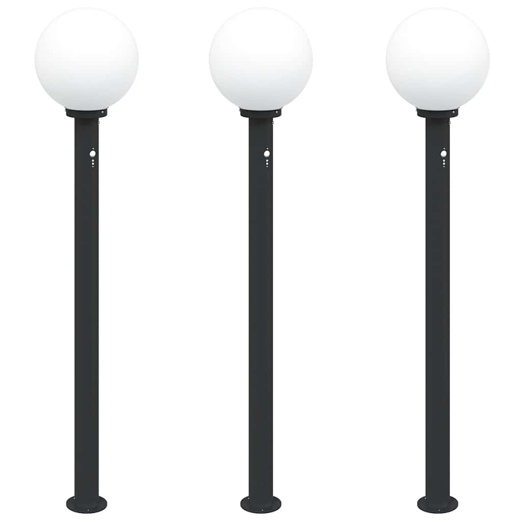 Balizas Luminosas Con Sensor, 3 Unidades, 120 Cm, Color Negro, Ip44