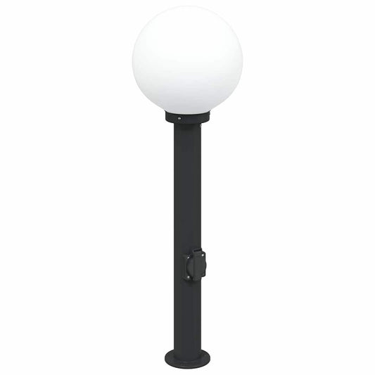 Baliza De Luz Con Toma De Corriente De 80 Cm, Color Negro, Ip44