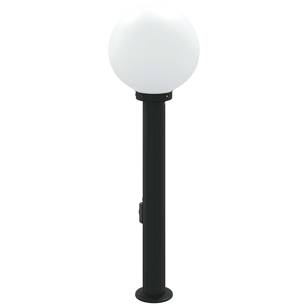 Baliza De Luz Con Toma De Corriente De 80 Cm, Color Negro, Ip44