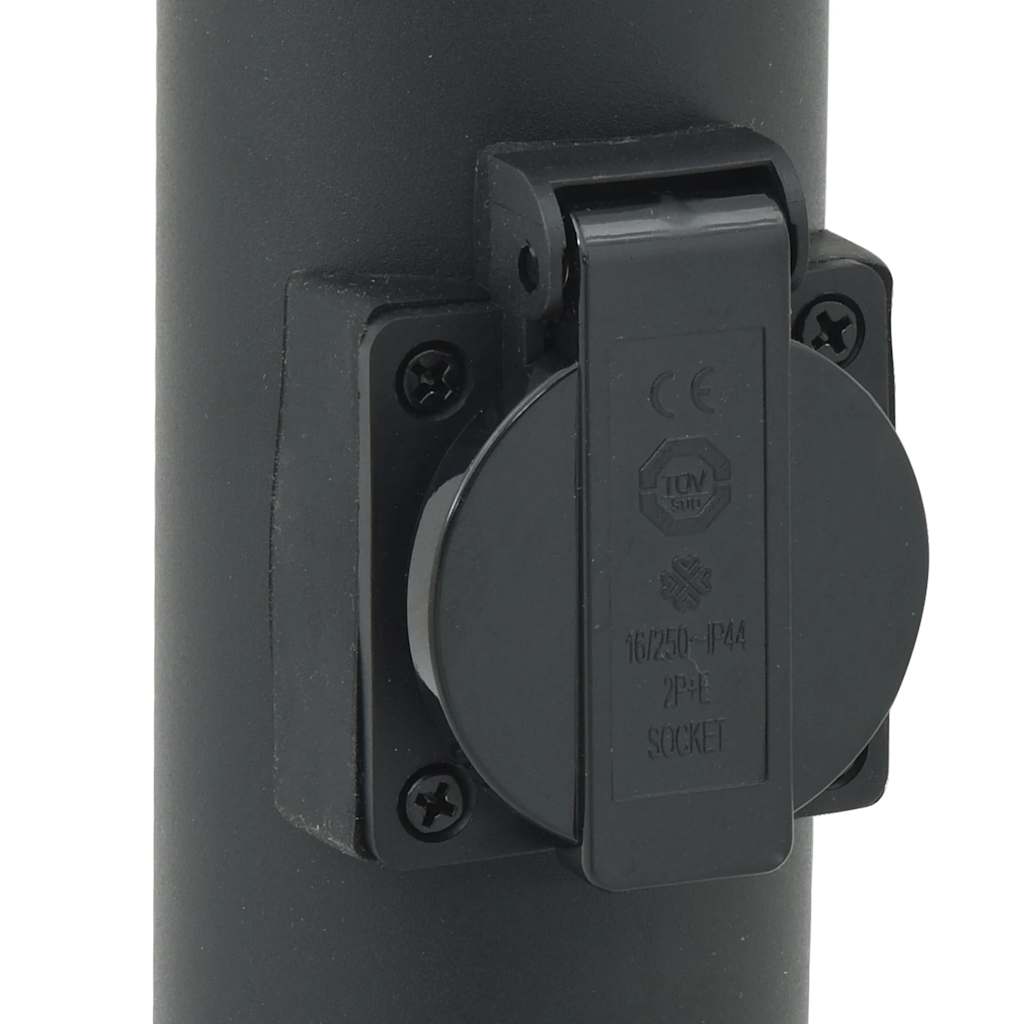 Balizas De Luz Con Toma De Corriente, 3 Unidades, 80 Cm, Color Negro, Ip44