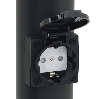 Balizas De Luz Con Toma De Corriente, 3 Unidades, 80 Cm, Color Negro, Ip44