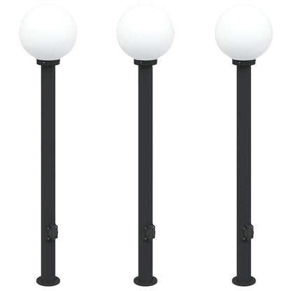 Balizas De Luz Con Toma De Corriente, 3 Unidades, 120 Cm, Color Negro, Ip44