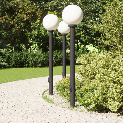 Balizas De Luz Con Toma De Corriente, 3 Unidades, 120 Cm, Color Negro, Ip44