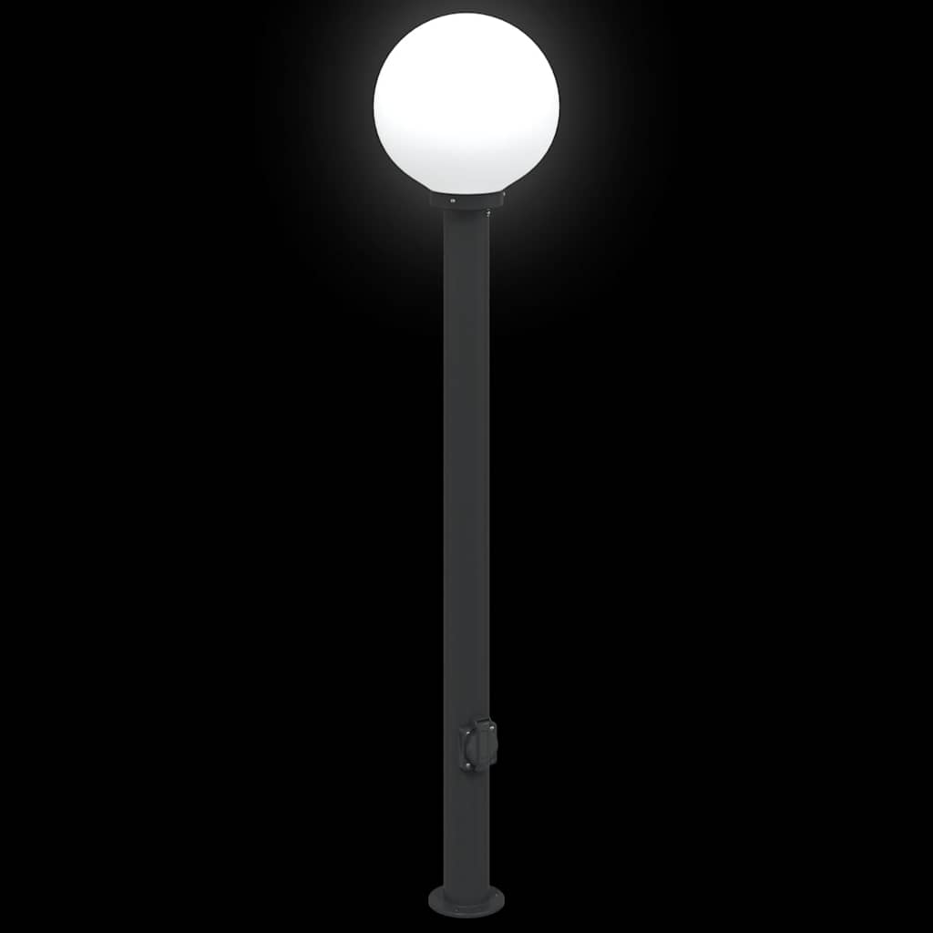 Balizas De Luz Con Toma De Corriente, 3 Unidades, 120 Cm, Color Negro, Ip44