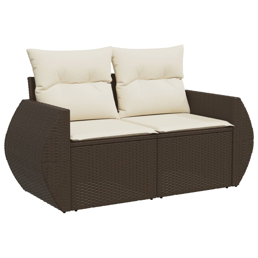 Set Sofás De Jardín 6 Piezas Y Cojines Ratán Sintético Marrón