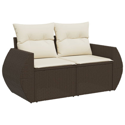 Set Sofás De Jardín 6 Piezas Y Cojines Ratán Sintético Marrón
