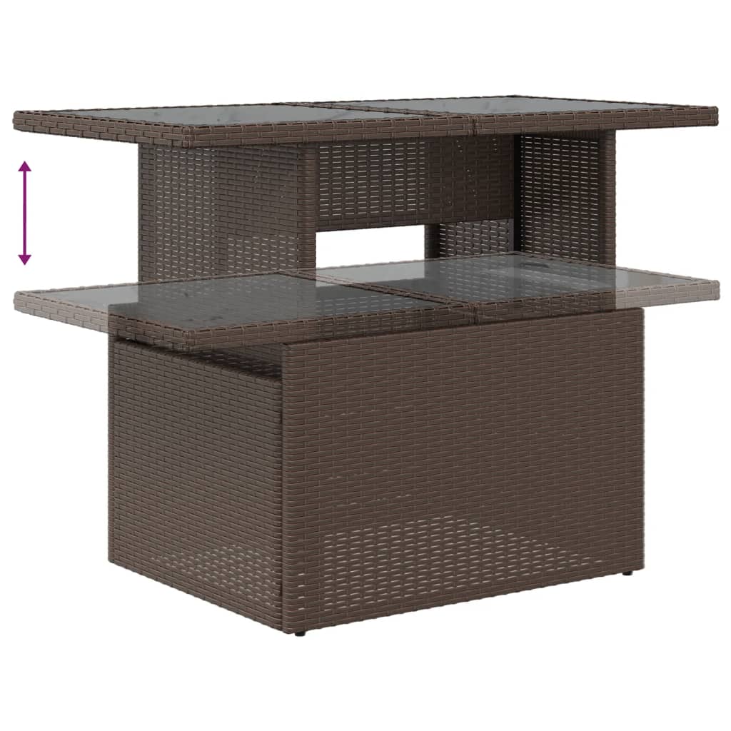 Set Sofás De Jardín 6 Piezas Y Cojines Ratán Sintético Marrón