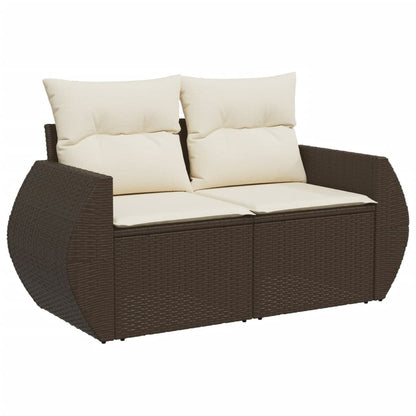 Set Sofás De Jardín 6 Piezas Y Cojines Ratán Sintético Marrón