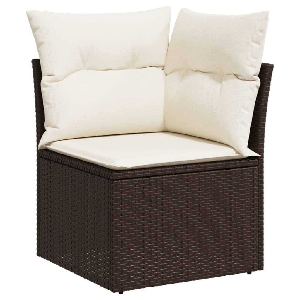 Set Sofás De Jardín 6 Piezas Y Cojines Ratán Sintético Marrón
