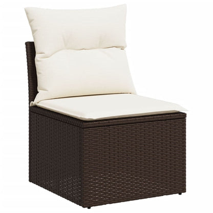 Set Sofás De Jardín 8 Piezas Y Cojines Ratán Sintético Marrón