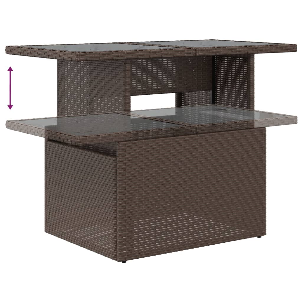 Set Sofás De Jardín 8 Piezas Y Cojines Ratán Sintético Marrón
