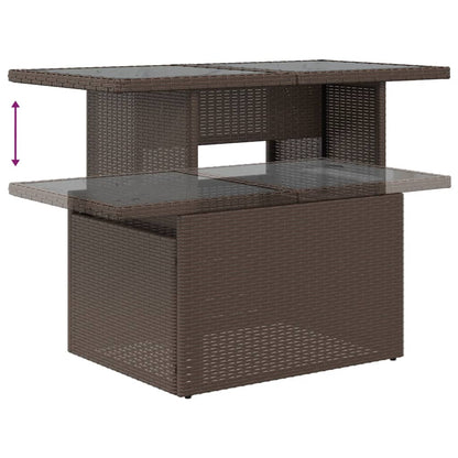 Set De Sofás De Jardín 11 Pzas Cojines Ratán Sintético Marrón