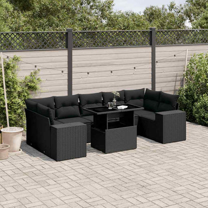 Set Sofás De Jardín 8 Piezas Y Cojines Ratán Sintético Marrón