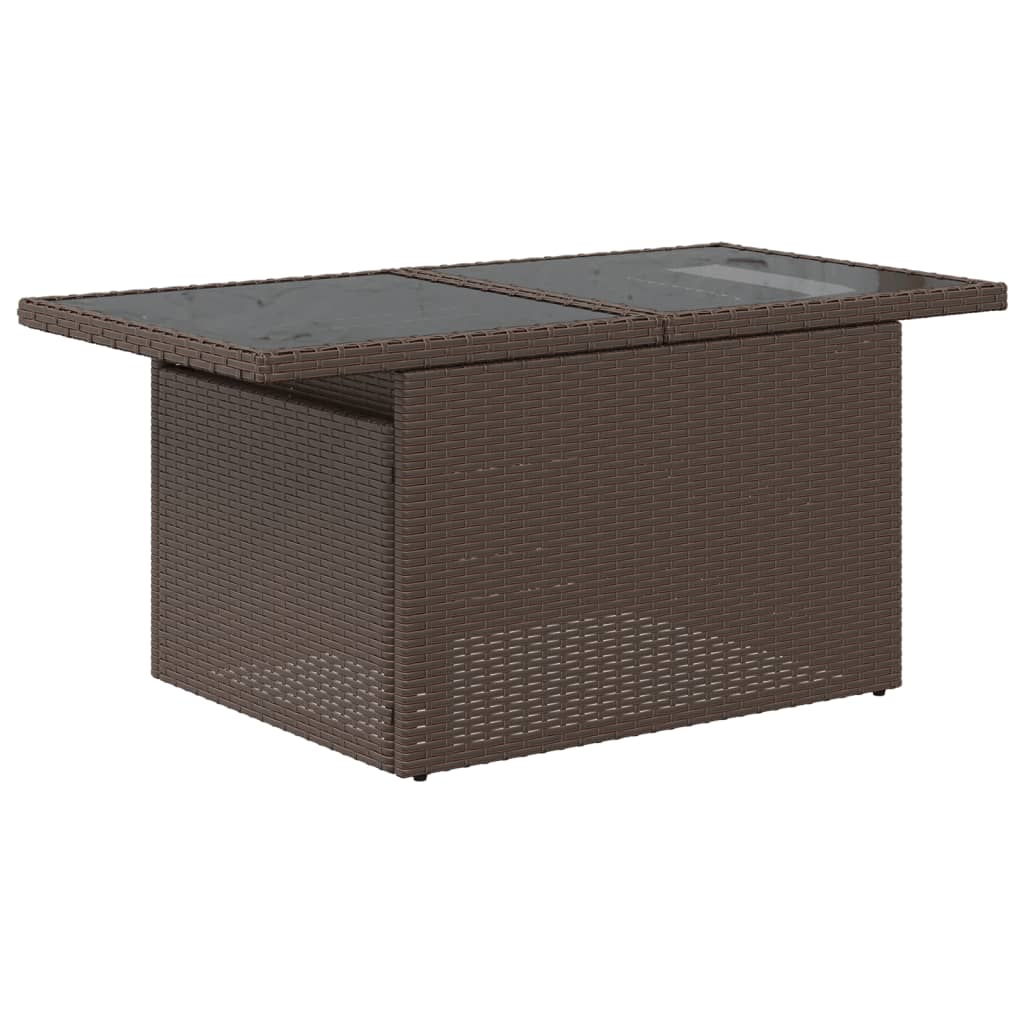 Set Sofás De Jardín 8 Piezas Y Cojines Ratán Sintético Marrón