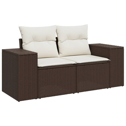 Set Sofás De Jardín 8 Piezas Y Cojines Ratán Sintético Marrón