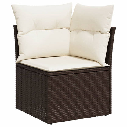 Set Sofás De Jardín 8 Piezas Y Cojines Ratán Sintético Marrón
